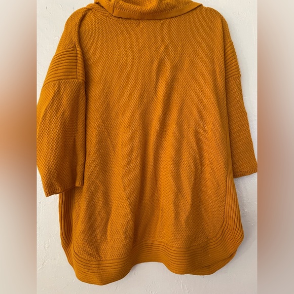 2xl curved hem cowl neck knit sweater mustard color - Picture 2 of 3